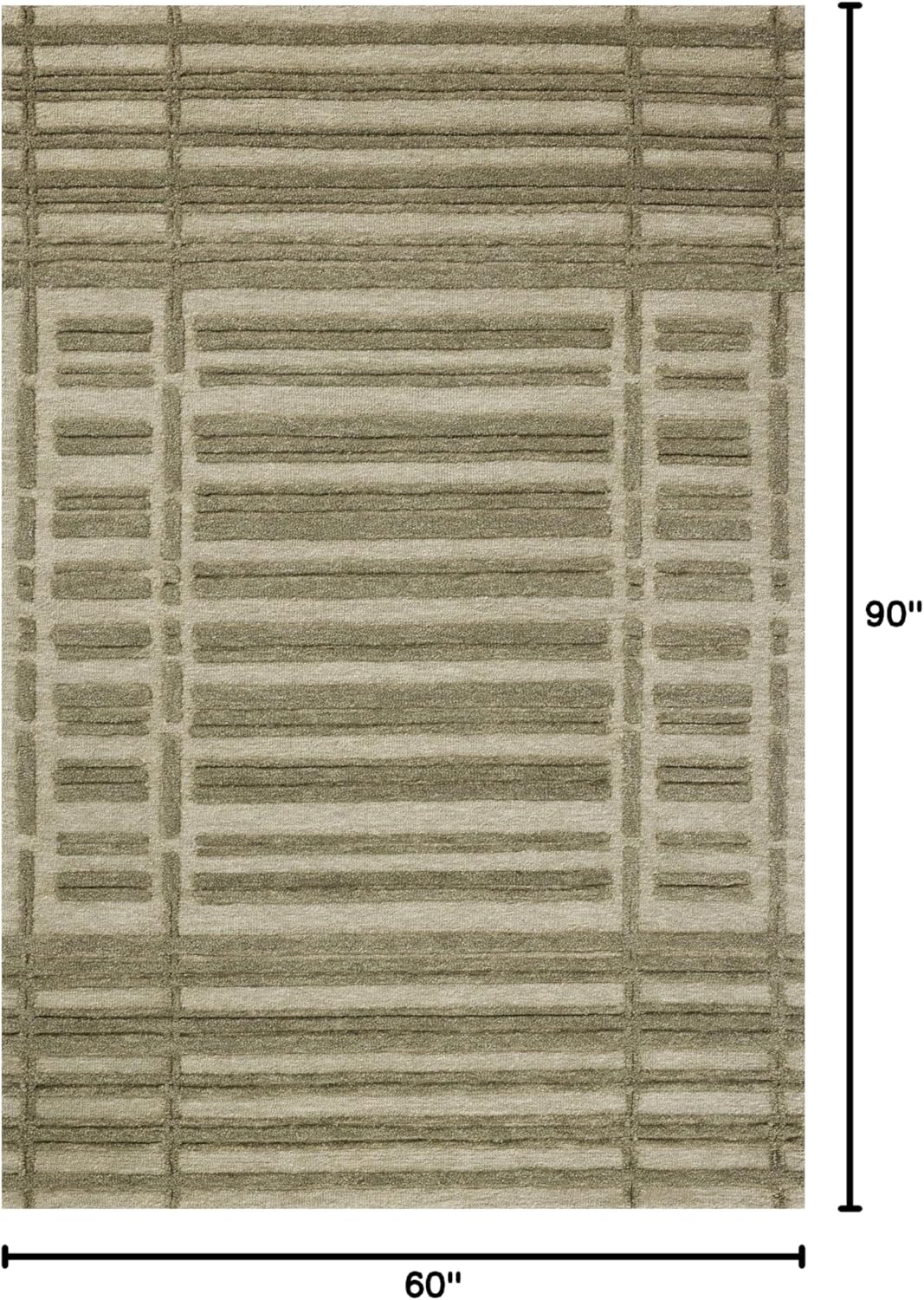 Loloi Chris Loves Julia Bradley Collection, Sage & Olive, 5'-0" x 7'-6" Area Rug – Classic Striped Area Rugs for Living Room, Bedroom, Entryway & Hallway, High Traffic Area Home Decor Rug Sage / Olive 5' x 7'6" (Rectangular) Striped