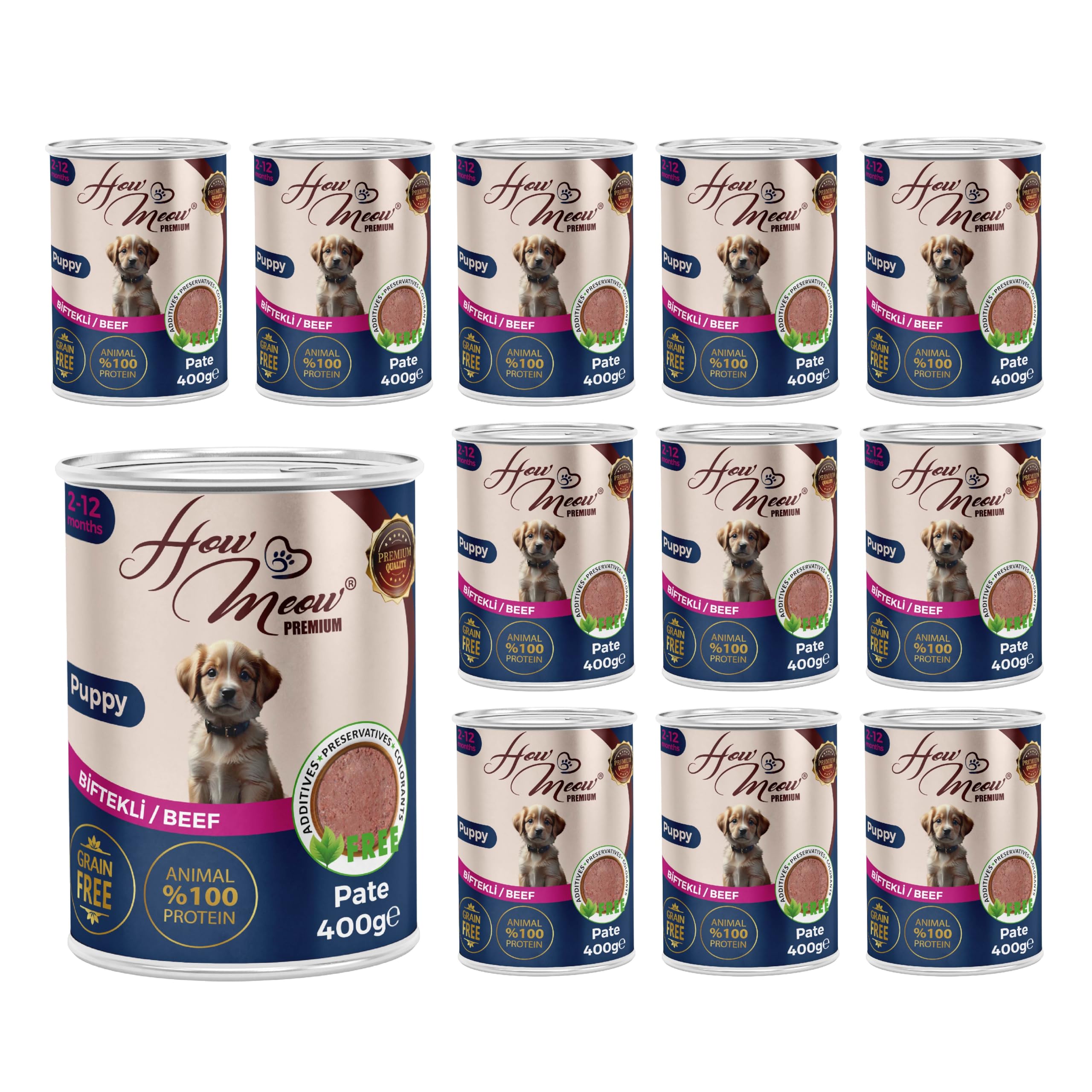Yavru Köpek Biftekli Pate 400 Gr x 12 adet