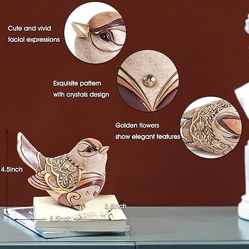 Miniatura 3 de Figuras de pájaros para decoración del hogar, escultura de estatua de pájaro para decoración de estantes, decoraciones de pájaros bohemios para
