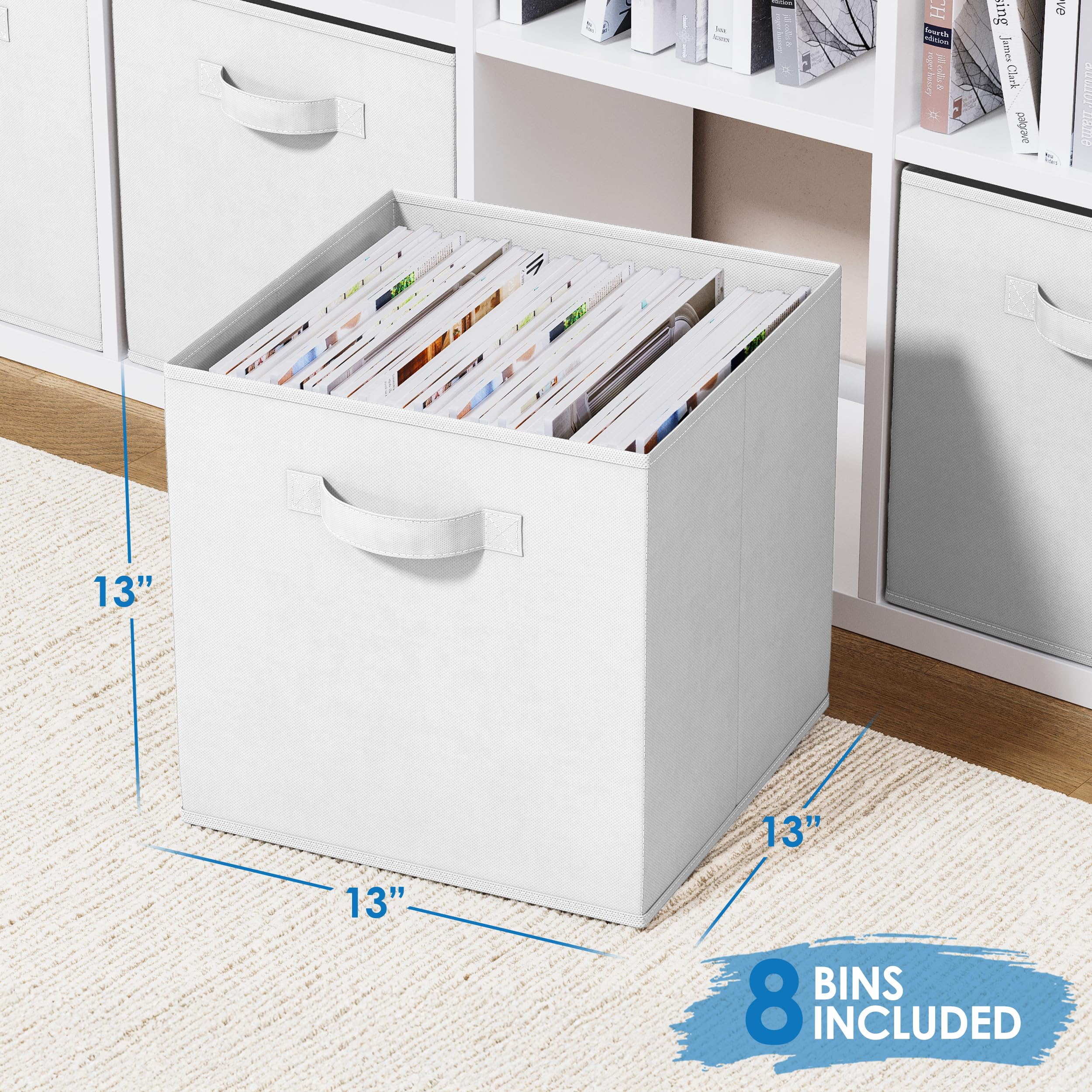 Snapklik.com : Fabric Storage Cubes For Cube Organizer - 8 Pack Heavy ...