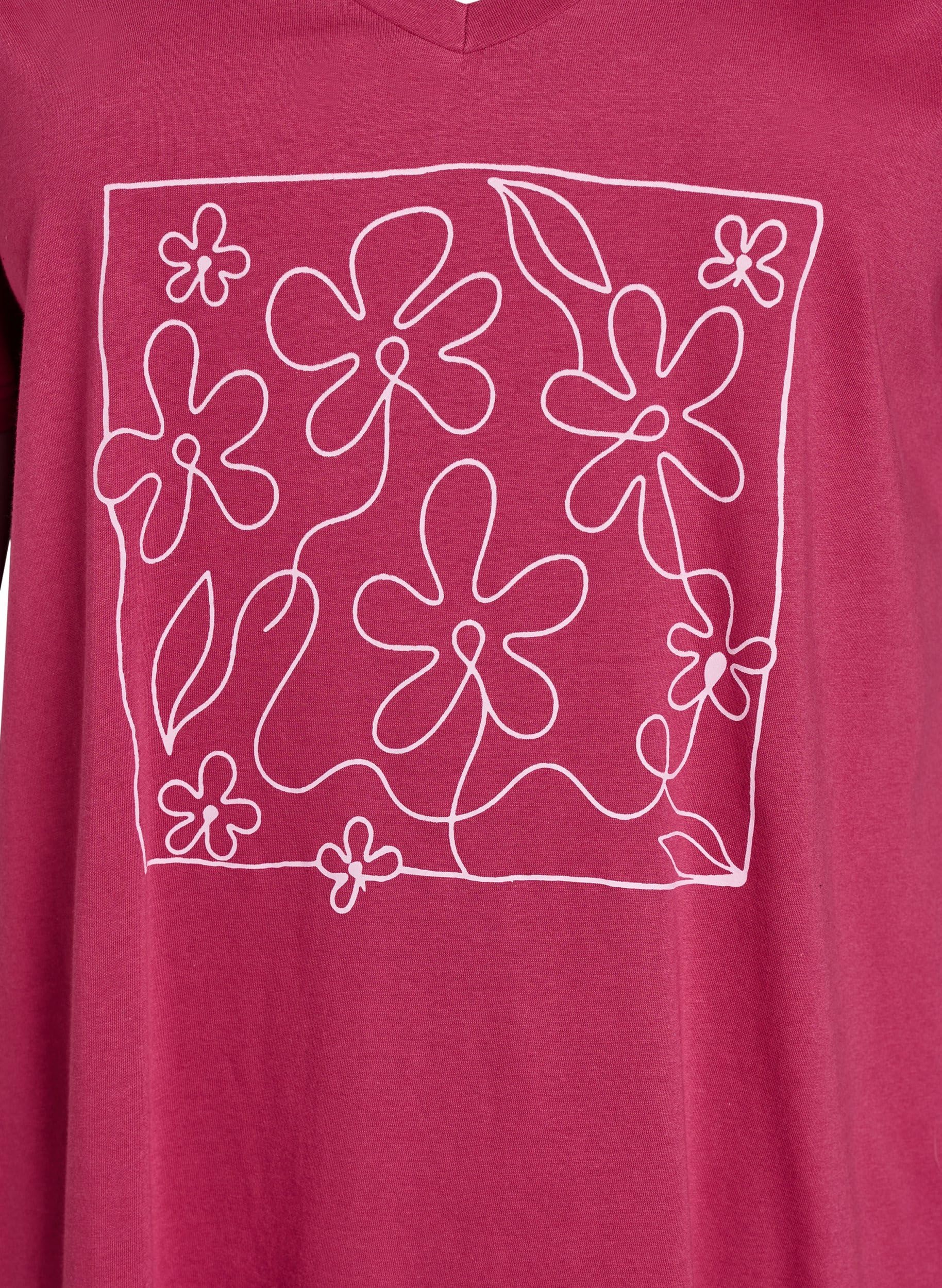 Zizzi Chemise de nuit en coton à manches courtes pour femme Tailles 42-60