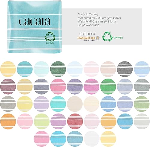 Miniatura 4 de Cacala Toallas de cocina 100% algodón turco, altamente absorbentes, suaves, de secado rápido, con lazo para colgar, para gimnasio, yoga, baño,