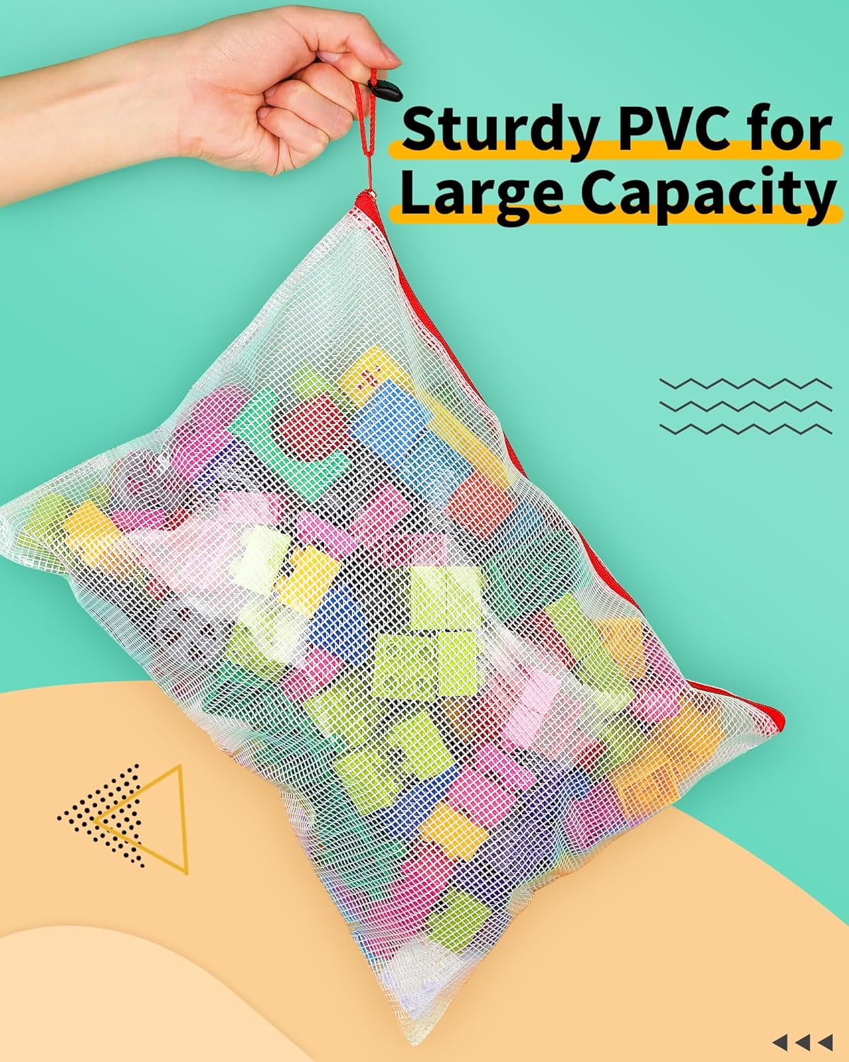Smarpau Large A3 Mesh Zipper Pouch, 24 Pack 12 Colors 17.4" x 12.4" Zipper Pouches for Organizing, Multipurpose Waterproof Zipper Bags for Office Supplies