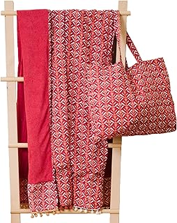 TRAMAS+ Set Toalla Pareo y Bolso a Juego, Toalla de Playa, Bolso con Estampado, Ideal para Verano, Playa, Piscina y Vacaci...