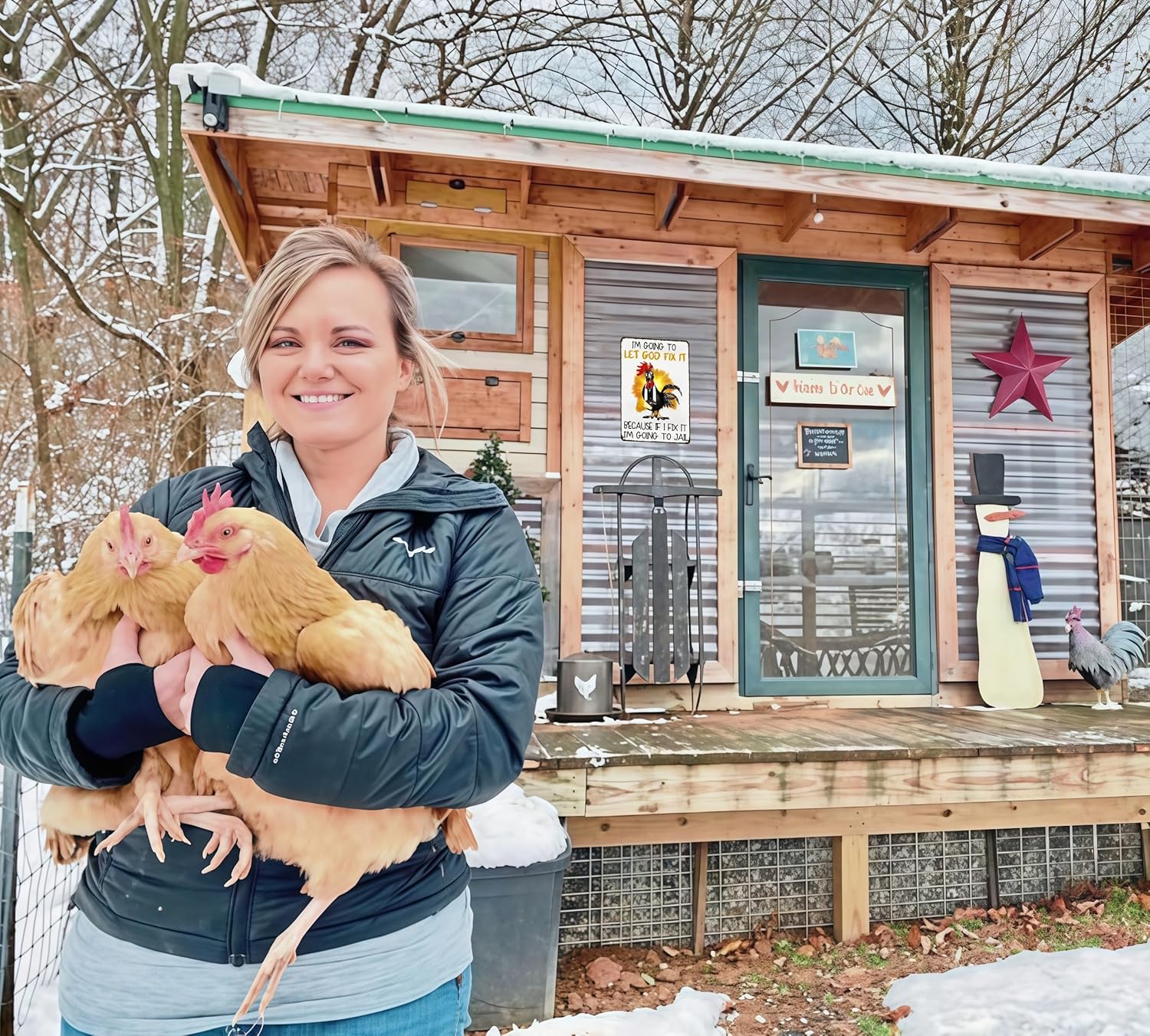 Funny Chicken Gifts I'm Going To Let God Fix It Tin Sign for Home Farm Chicken Coop Farmhouse Kitchen Garden Decor 8 X 12 Inch (3520) - Image 4