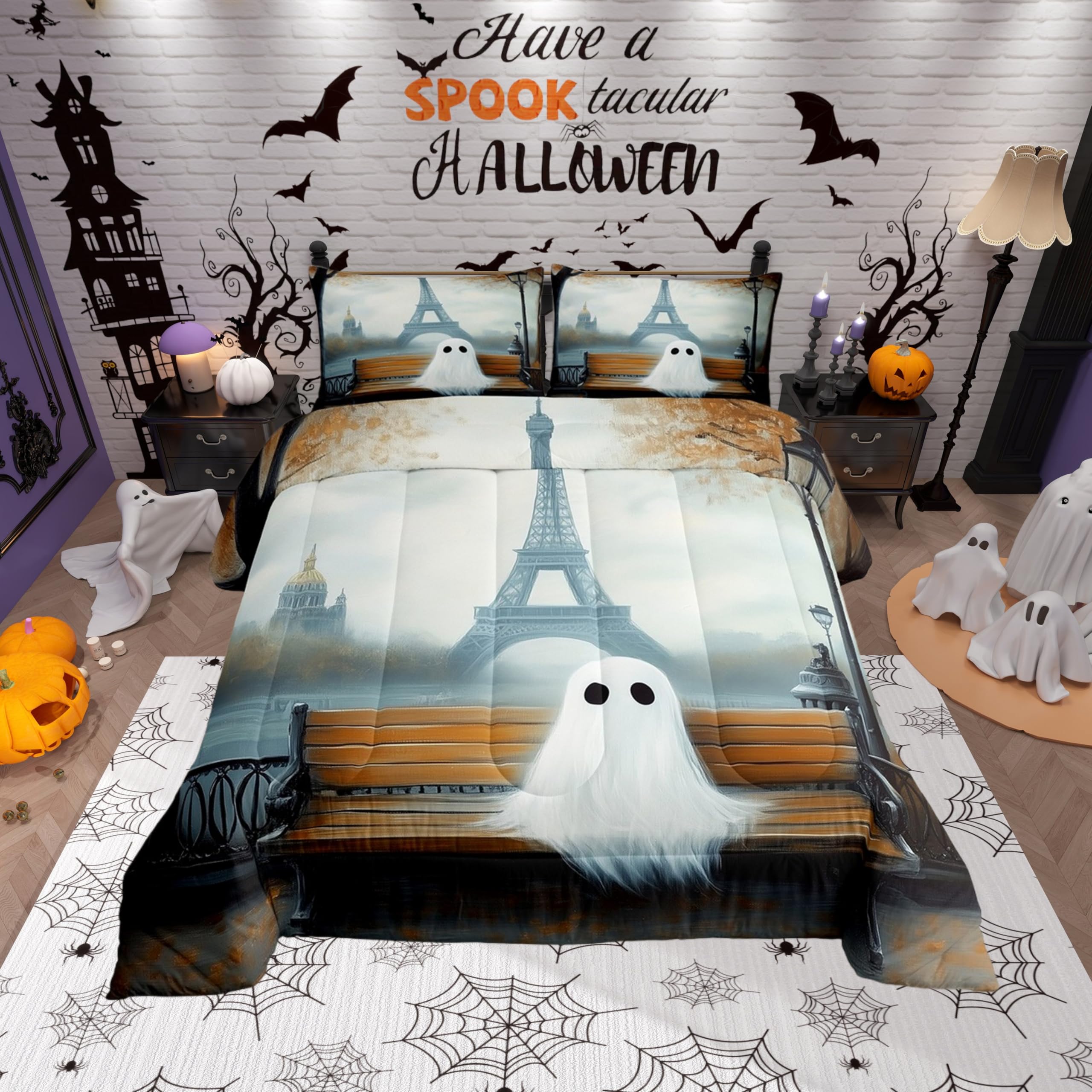 Parure de lit Tour Eiffel rétro : l'ambiance d'Halloween pour la chambre d'un ado
