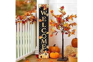 47" Autumn Sign | Pumpkin Maple Leaf Porch Decor