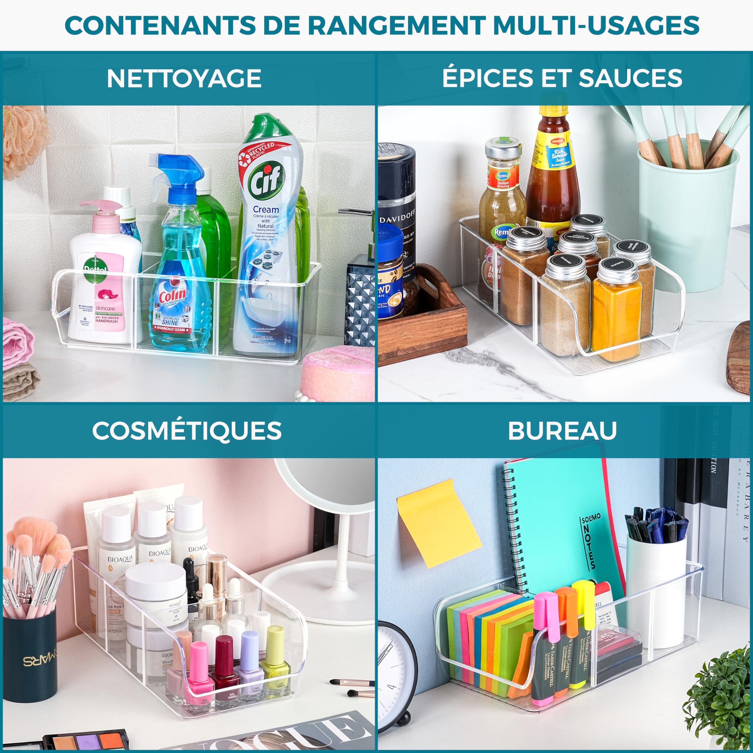 Winter Shore Organiseur Frigo & Garde-Manger en Plastique Transparent avec Séparateurs (Lot de 4) - Bac Frigo Rangement de Cuisine & Boîtes à Collations - Rangement Réfrigérateur Aliments & Boissons Winter Shore Organiseur Frigo & Garde-Manger en Plastique Transparent avec Séparateurs (Lot de 4) - Bac Frigo Rangement de Cuisine & Boîtes à Collations - Rangement Réfrigérateur Aliments & Boissons