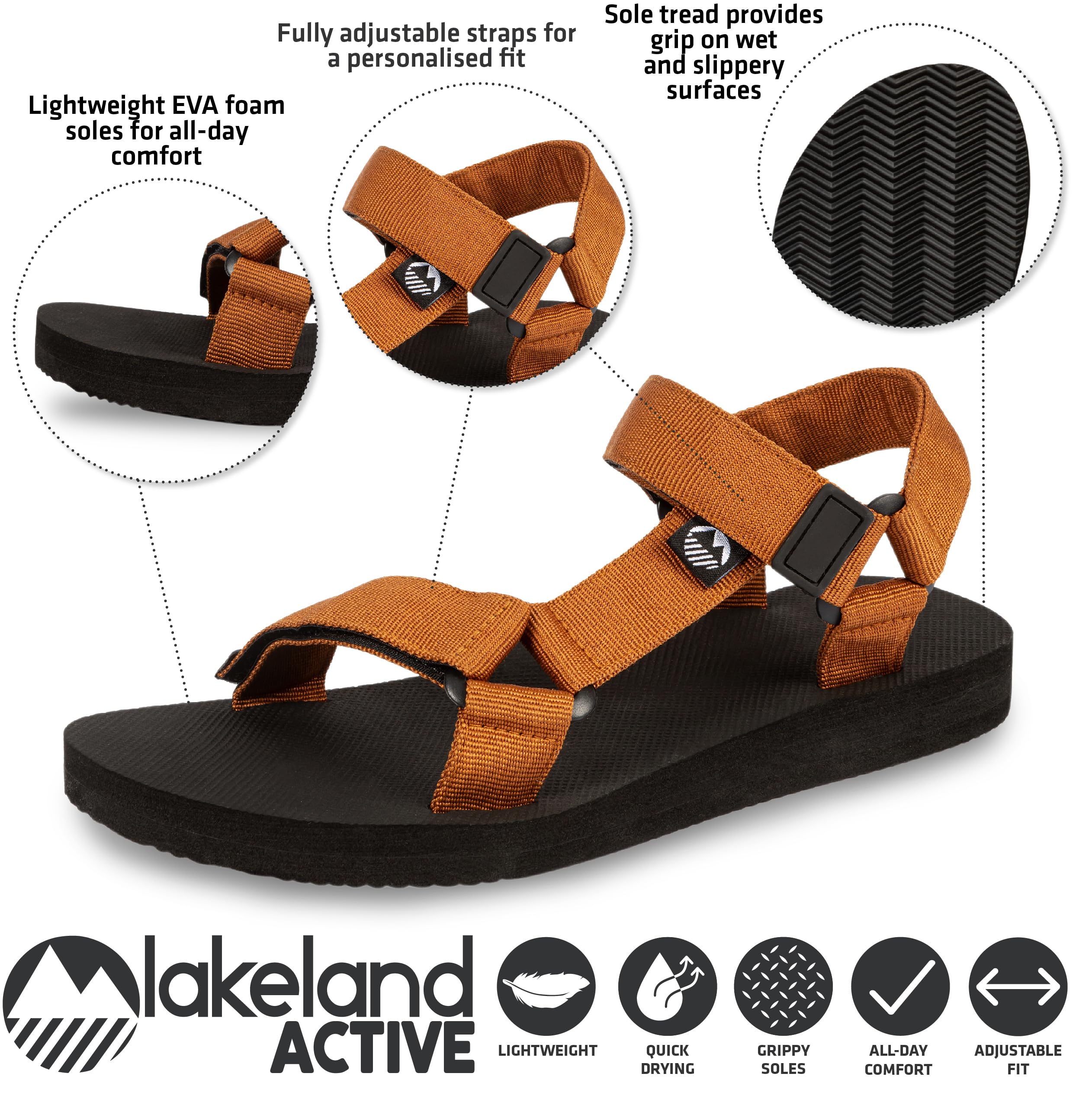 Lakeland Active Mockerkin - Sandali da donna regolabili per attività all'aria aperta