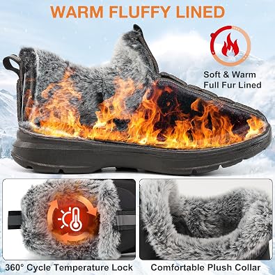 Ecetana Womens Winter Boots Snow Shoes 2025 Waterproof Warm Fur Lined Booties Slip on Ankle Boots for Walking