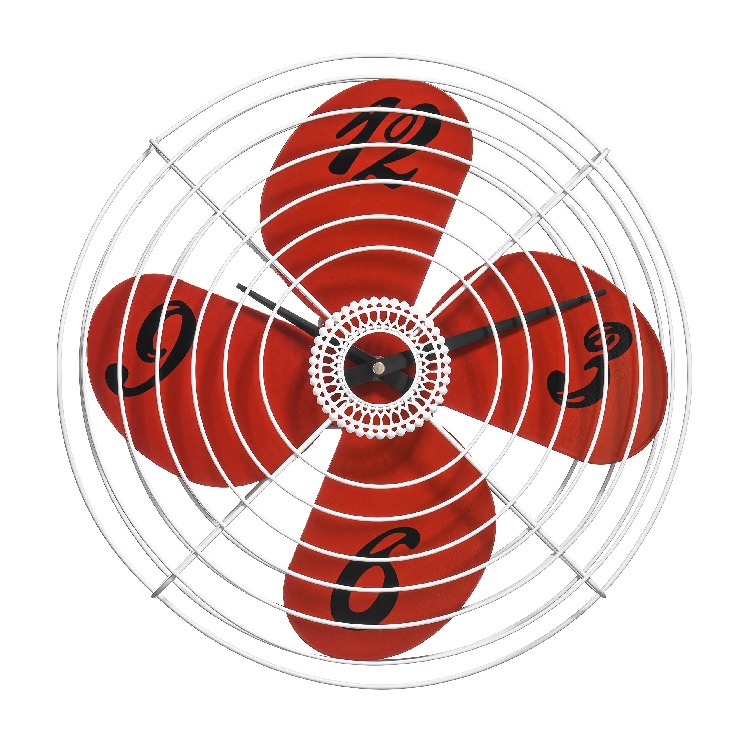 Orsina Red Retro Fan Design Wall Clock from B&Q