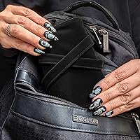 Vista 5 de Witchy Cauldron Tarot Wrap & Bag — Tarot Tarot Tarot, paño de lectura de satén con 3 cartas, soporte de tarot para mazos estándar, regalo para Negro