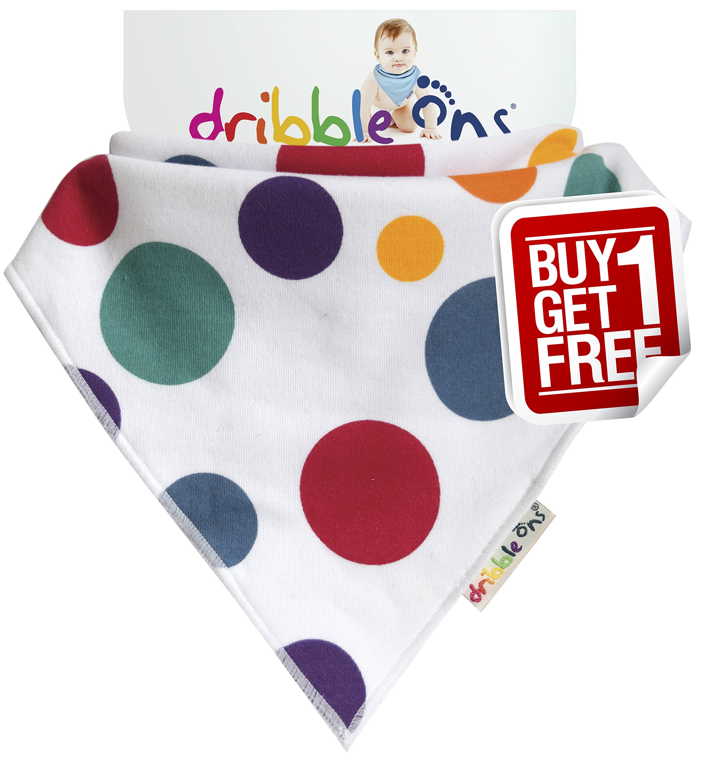 Dribble Ons Bib (0-24 months) - Circus Rainbow Spots