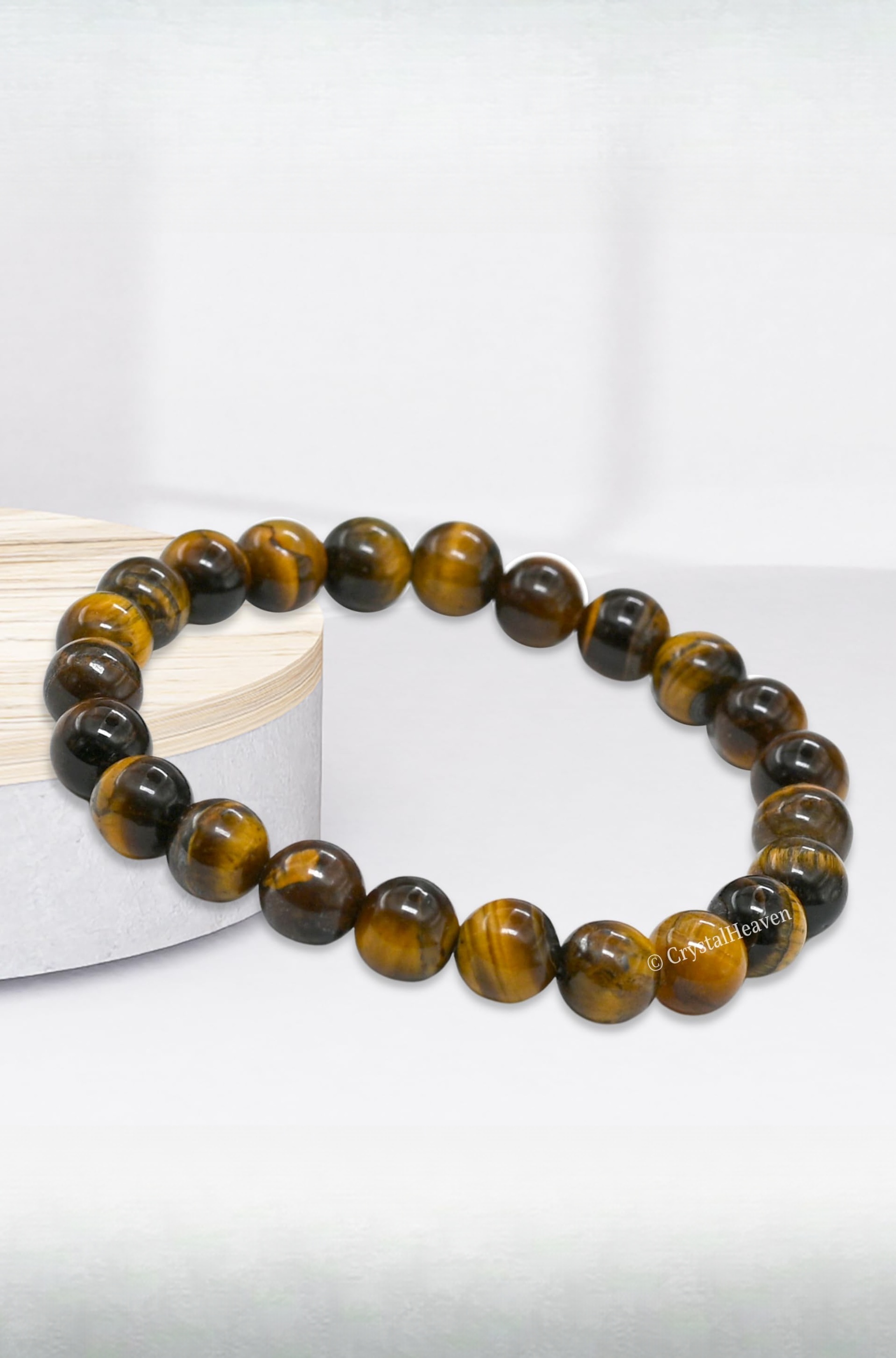 Crystal Heaven Certified Crystal Bracelet for Women Men with Healing Crystal and Reiki Stone - Original Authentic Elastic Beaded Bracelet for Money, Success & Positive Energy