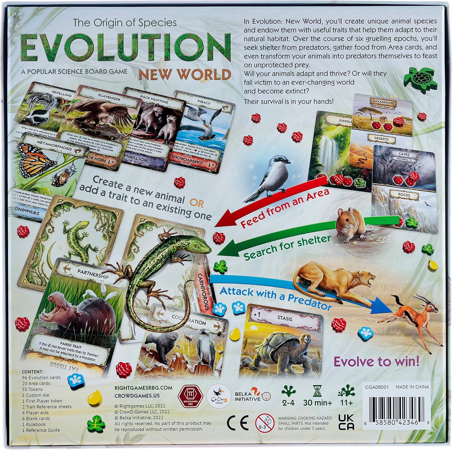 Evolution: New World Board Game | 2-4 Players | Ages 11 and up | Science Game | Animals| Card Games | Nature Board Game | Hand Management | Average Playtime 30-60 min