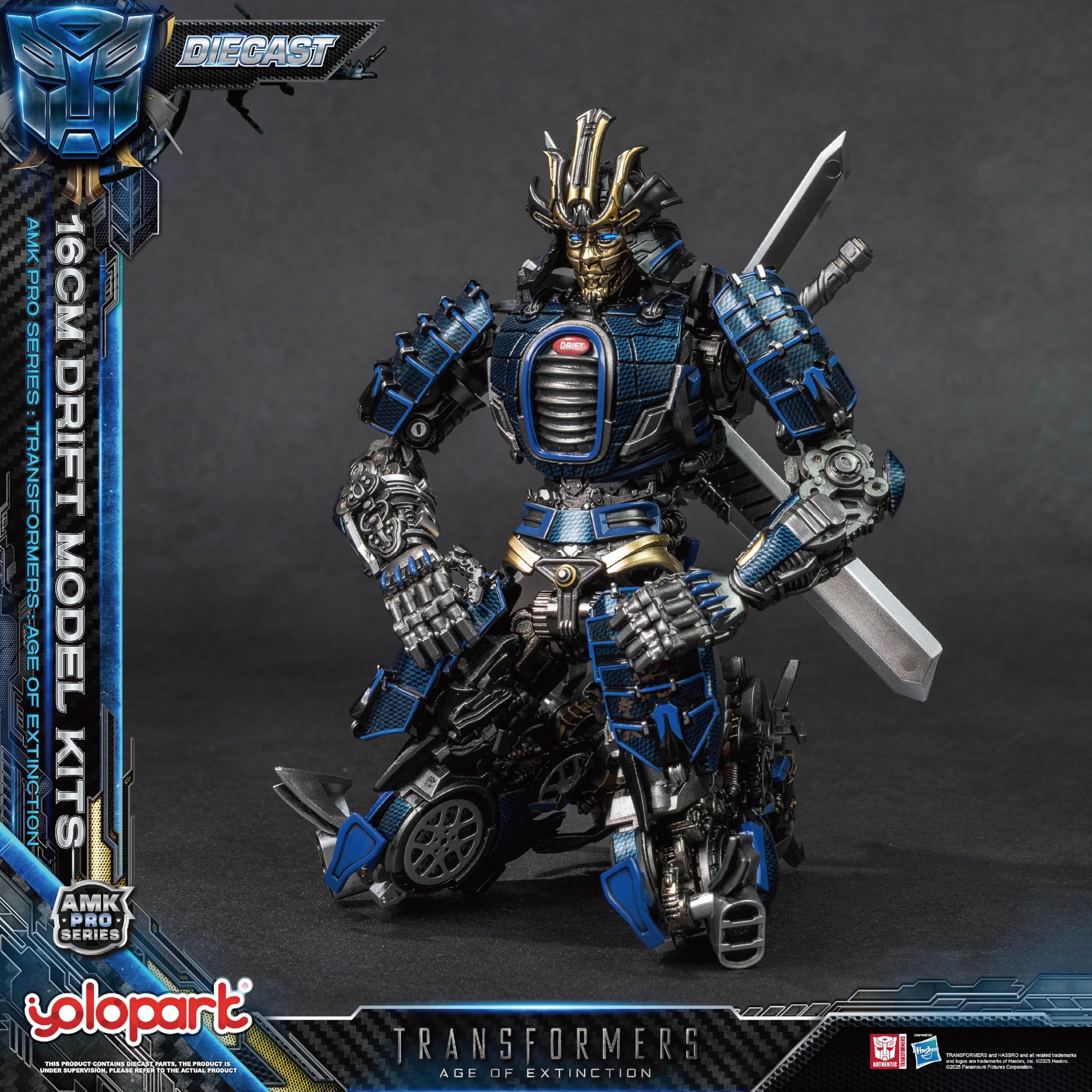YOLOPARK Transformers Toys Age of Extinction Drift figurka akcji, seria AMK PRO 16 cm, wysoce przegubowy zestaw modelarski Transformers dla osób w wieku 15 lat i starszych, bez przekształcania