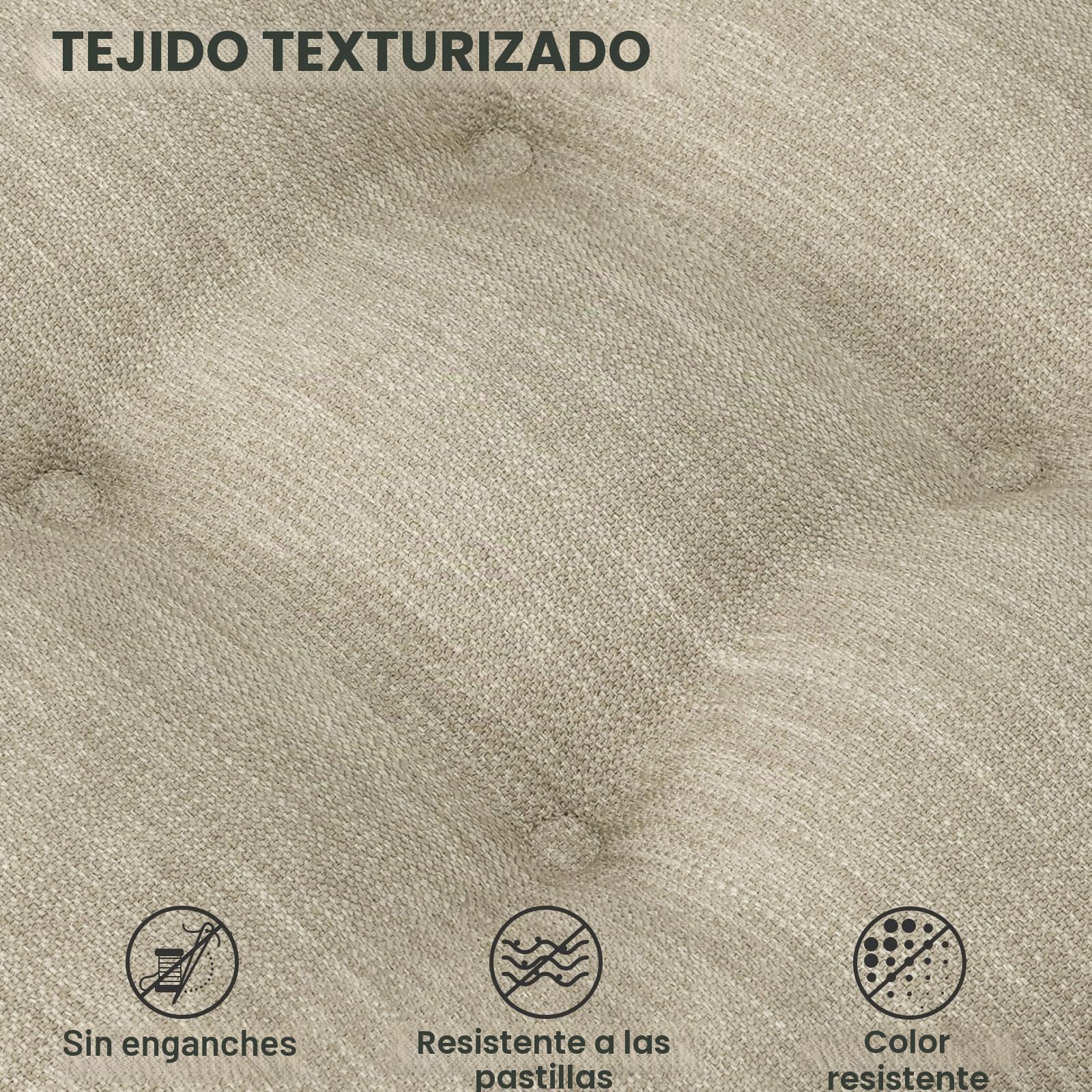 Shinnwa Cojines para sillas de Comedor, 4 Unidades, Cojines de Espuma viscoelástica para Asiento de Cocina, Antideslizantes, con Lazos, 16.5 x 16.5 x 3.5 Pulgadas, Beige, Juego de 4