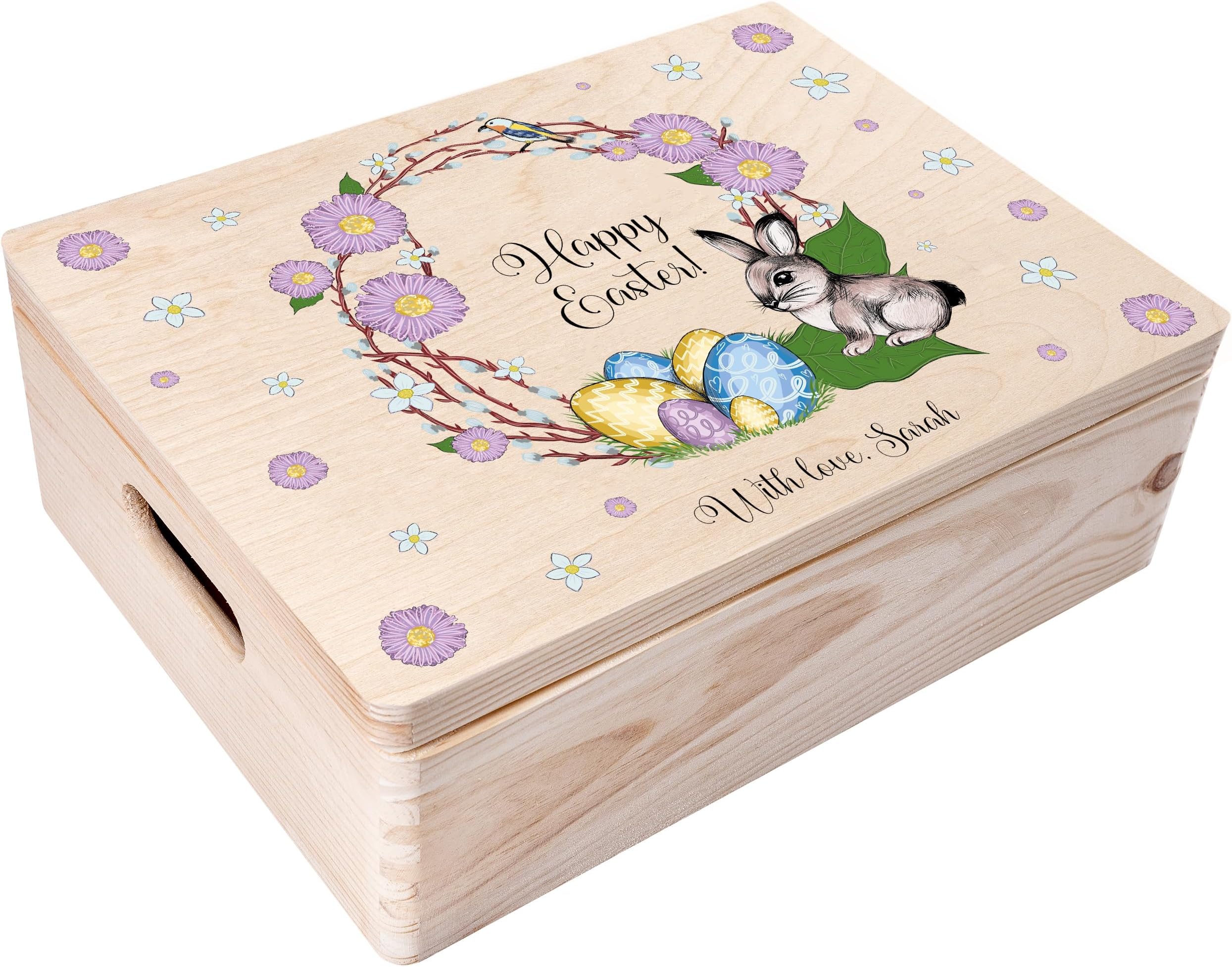 Creative Deco Personalised Easter Gifts for Kids, Adults, Women, Men, Girls or Boys | Unique Any Text Wish Custom Gift Box Present | Customised Wooden Storage Box | Perfect as a Keepsake or Decoration
