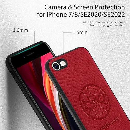 Miniatura 5 de IRON SPIDER Funda para iPhone SE 2020 y iPhone SE 2022, con personaje de superhéroe compatible con iPhone 8, funda de piel, color rojo