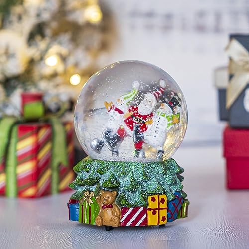 Miniatura 3 de DUSVALLY Globo de nieve de regalo para niños y adultos, Papá Noel y muñeco de nieve, bola musical de purpurina de cristal para Navidad y Año Nuevo,