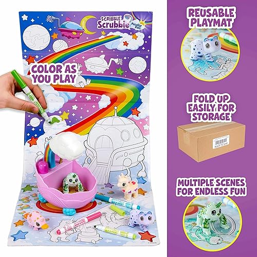 Miniatura 2 de Crayola Scribble Scrubbie Peculiar Pets - Juego de bañera de arcoíris, juguete de aseo para mascotas para niñas y niños, animales de juguete,