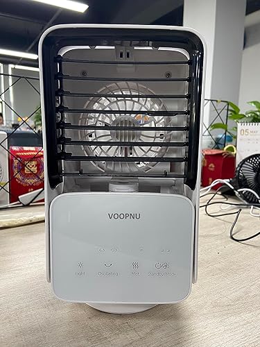 Aire acondicionado portátil evaporativo mini aire acondicionado con 7 colores de luz, oscilación de 120, aire acondicionado personal de 3