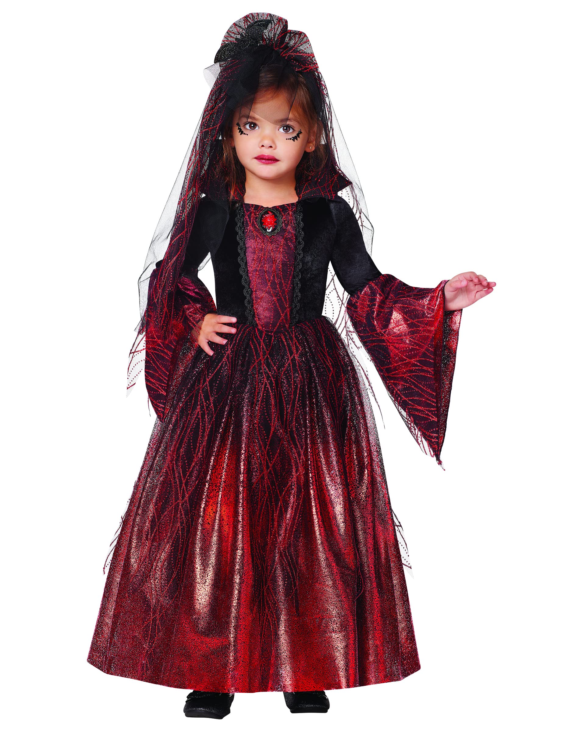 Spirit Halloween Toddler Scarlet Vampire Costume | Dracula Cosplay | Classic Halloween Costume | Scary Toddler Outfit