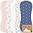 5-Pack Muslin Burp Cloths Baby Boy, Girl - Very Absorbent Baby Burp Cloth Rags, 8-Layers Viscose Derived from Bamboo Cotton Muslin Towel, Super Soft Spit Up Rags, No Shrink Washcloths (Marine Muse)