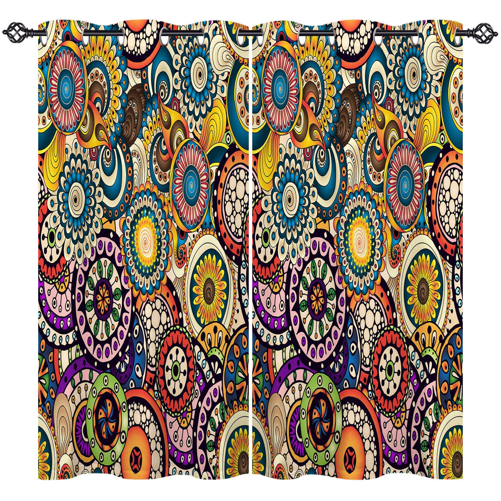 Tende Oscuranti ANHOPE Con Occhielli 117x137 Cm (2 Pannelli) | Termiche E Isolanti Con Stampa Natura Giungla | Per Camera Da Letto