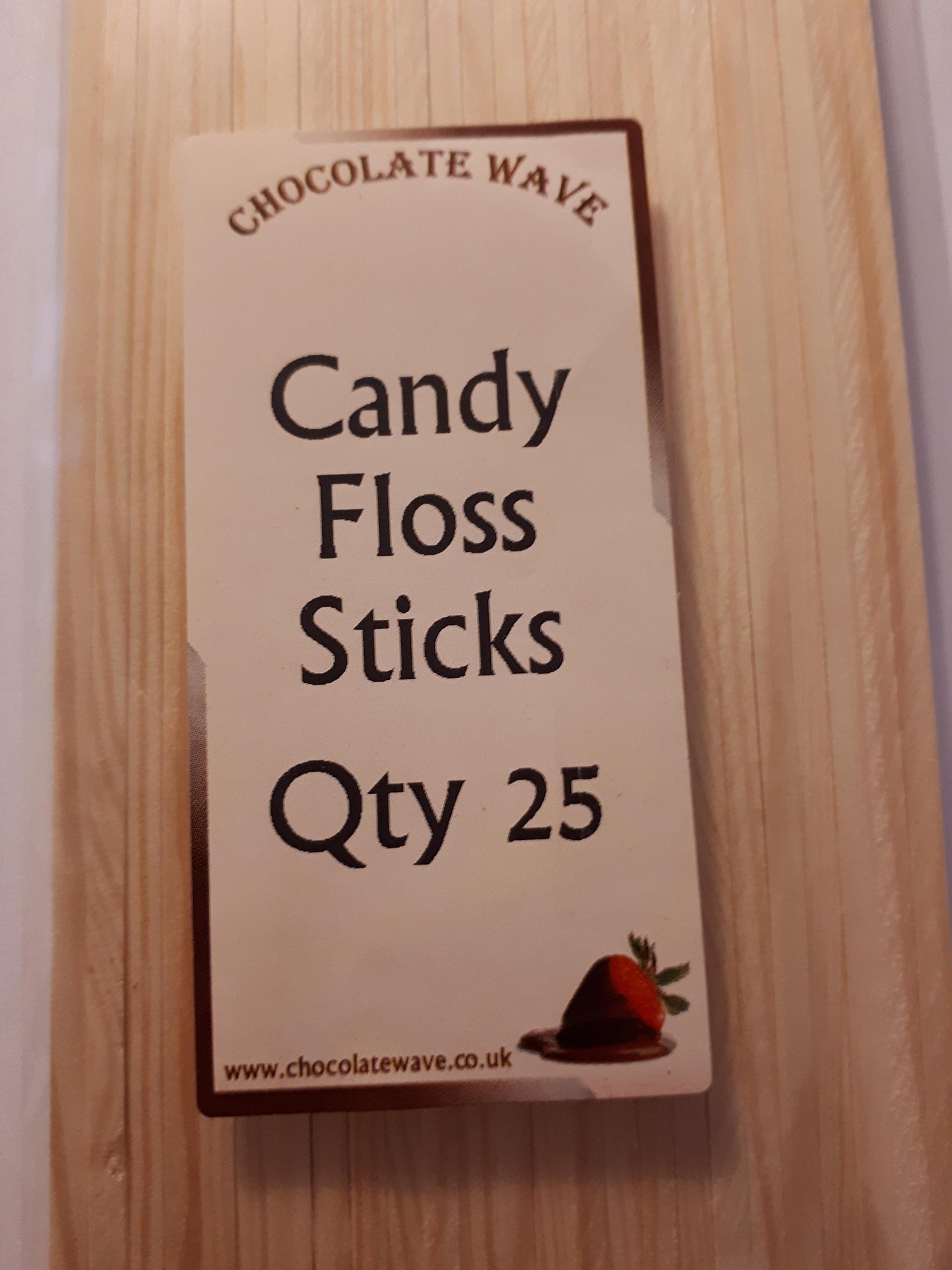 25 Candy Floss Food Grade Sticks 280m x 3.5mm x 3.5mm