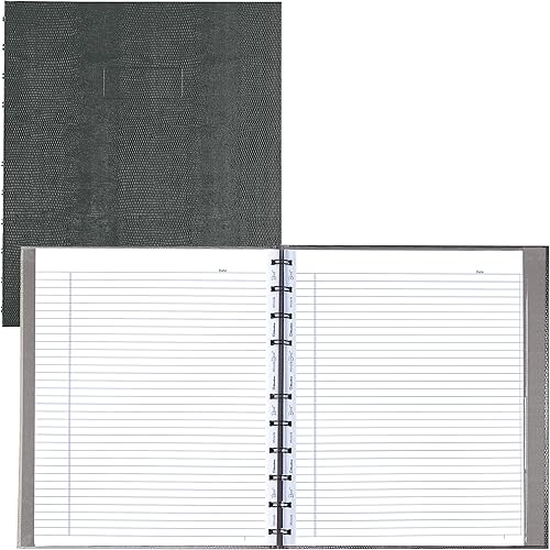 Blueline MiracleBind - Cuaderno recargable, tapa dura similar a lagarto, 11 pulgadas x 9-116 pulgadas, 150 páginas a rayas, gris frío (AF11150.97)