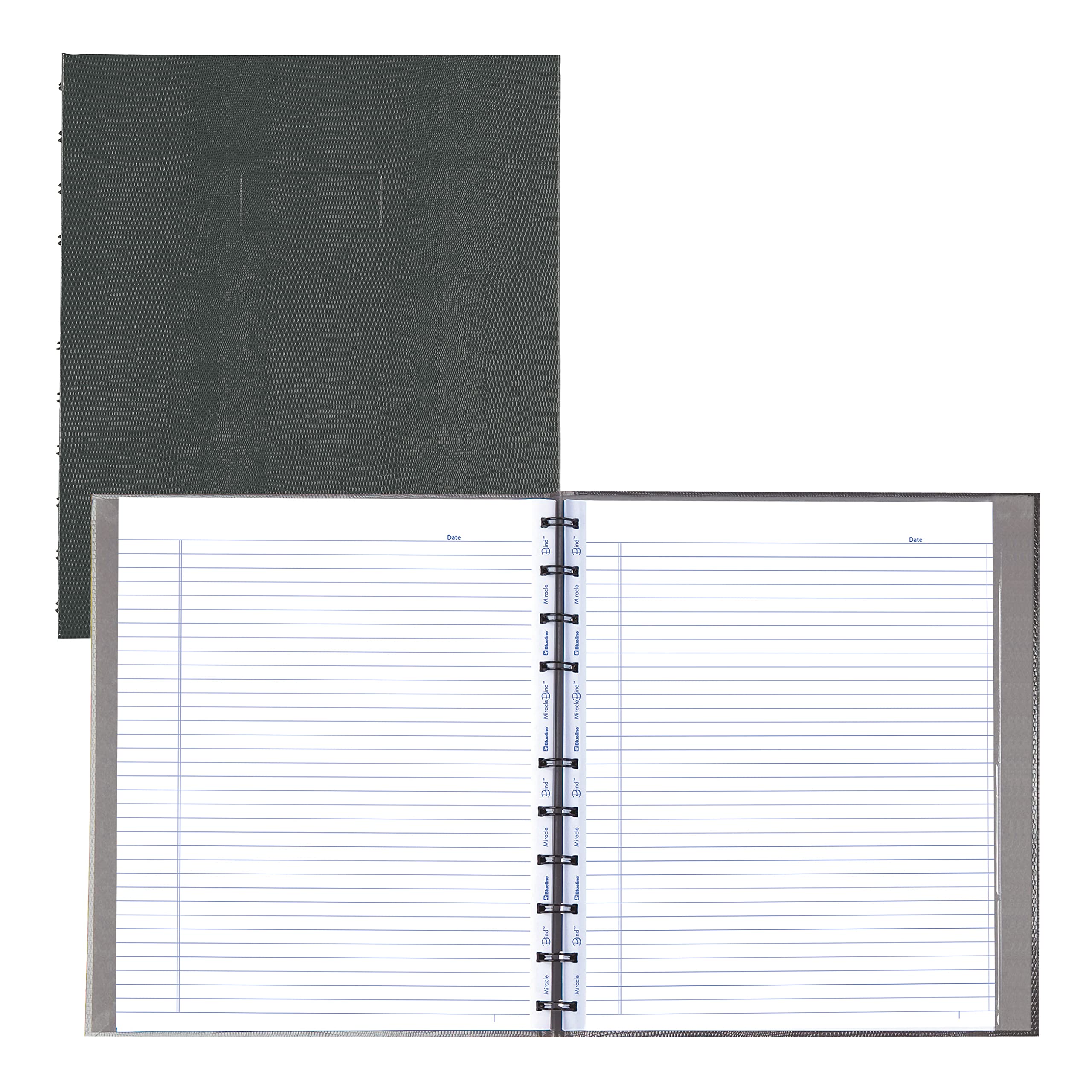 Cuaderno de hojas removibles Blueline MiracleBind, tapa dura gris con 150 páginas de notas