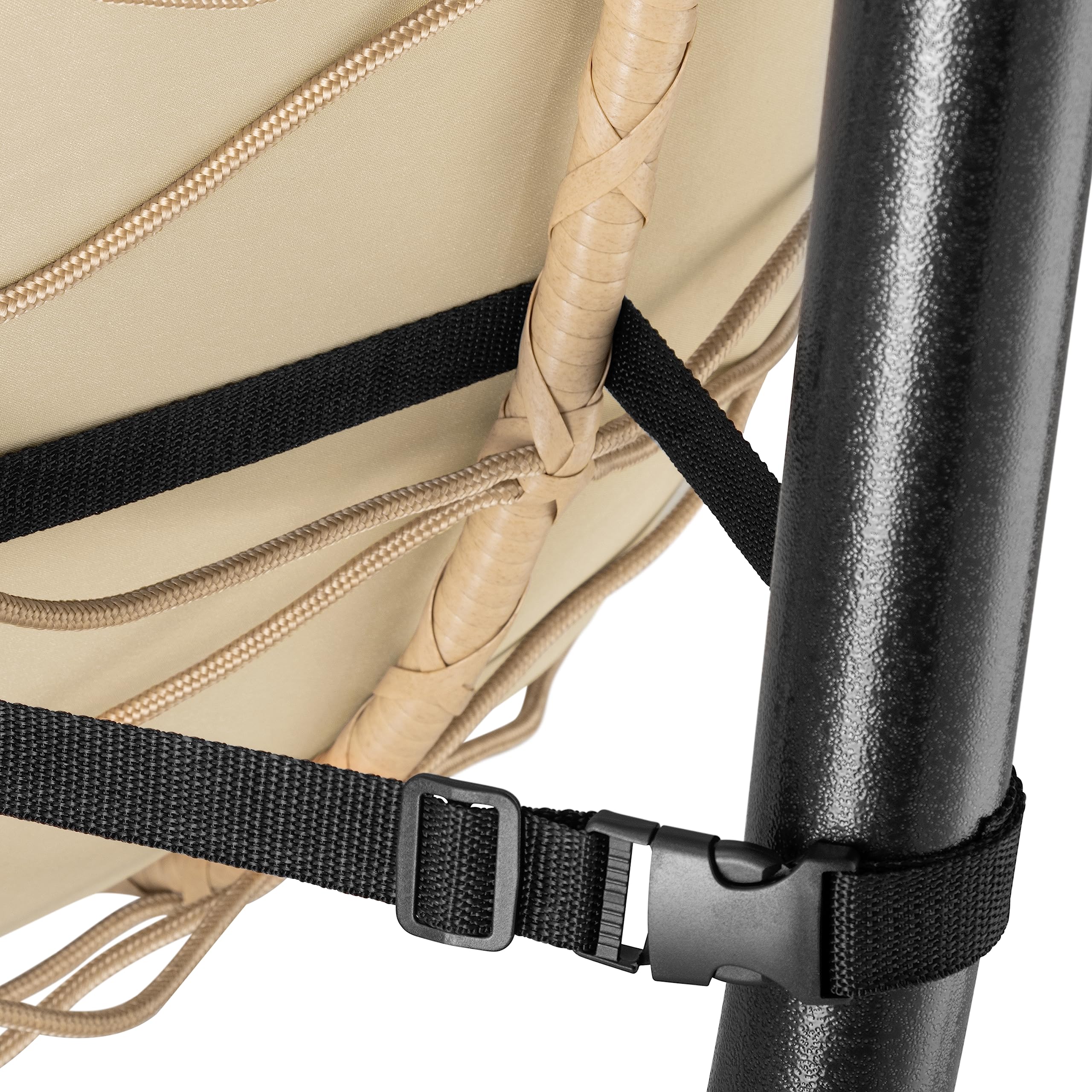 Fauteuil hamac avec châssis | Crème | Hamac Suspendu pour l’intérieur et l’extérieur | Coussin et Rembourrage d'assise de siège Inclus | Fauteuil Oeuf Suspendu pour terrasse