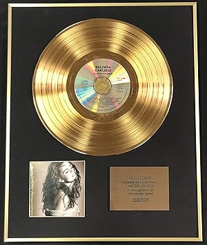 Century Music Awards - Belinda Carlisle - Disco de oro de 24 quilates de edicción limitada