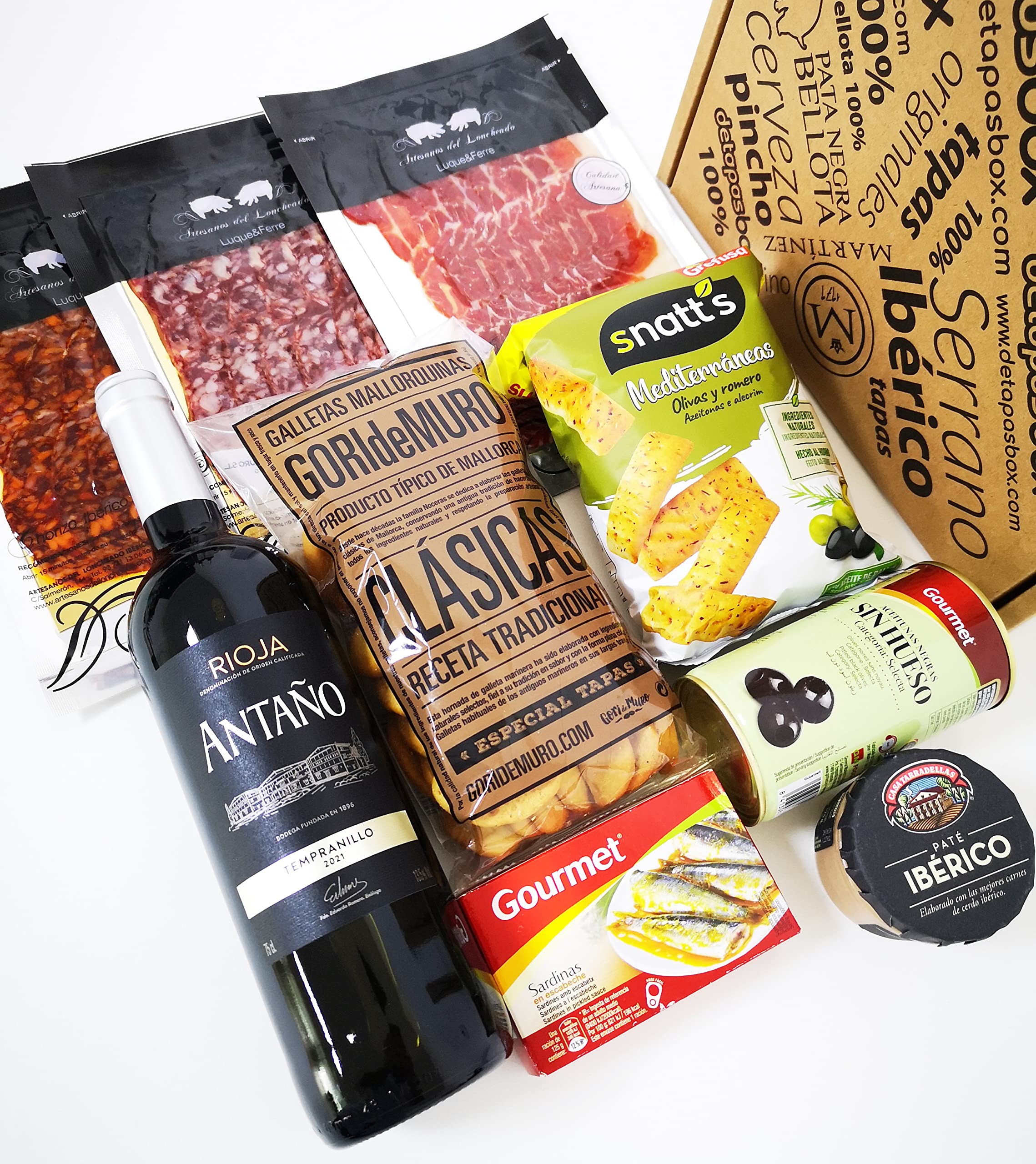 Präsentbox Tapas-Abend für Zwei Geschenk für Feinschmecker Spanienfans Spezialitäten aus Spanien