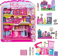 Barbie Mini BarbieLand Conjunto de Brinquedo Pacote Mundo Miniatura para crianças a partir de 4 anos