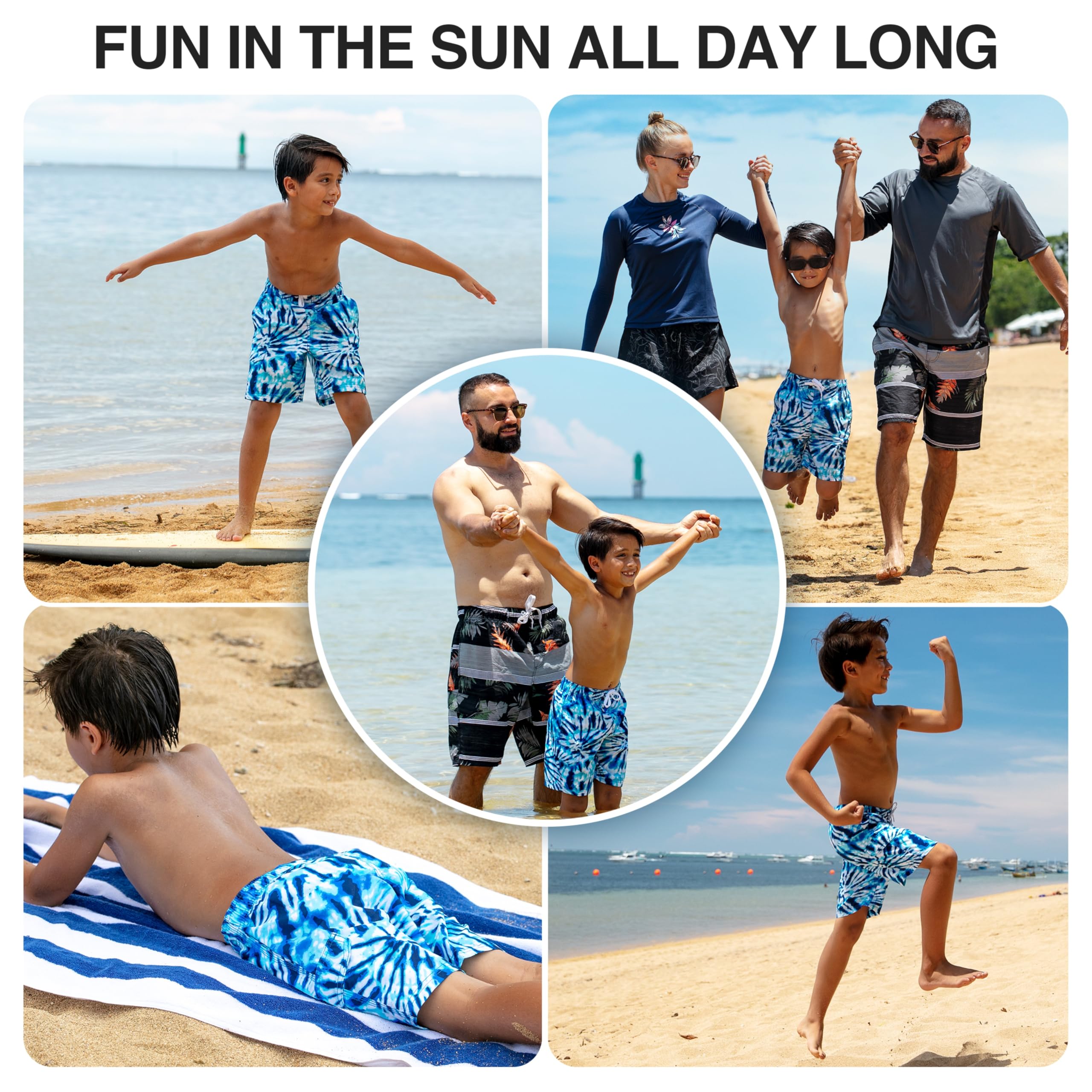 Kanu Surf Boys' Yolo Quick Dry UPF 50+ Beach Swim Trunk, Twister Royal, Large (14/16)