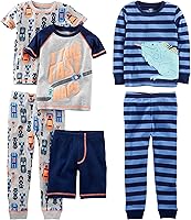 Vista 21 de Simple Joys by Carter's Conjunto de pijama de algodón ajustado de 6 piezas para bebés, niños pequeños y niñas, paquete de 3