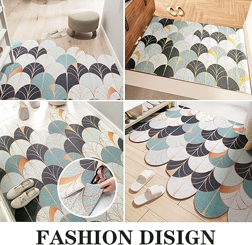 Miniatura 3 de Tapete duradero para puerta de exterior, de 47 x 35 pulgadas, tapete de bienvenida antideslizante, absorbente, resistente a la suciedad, tapete de