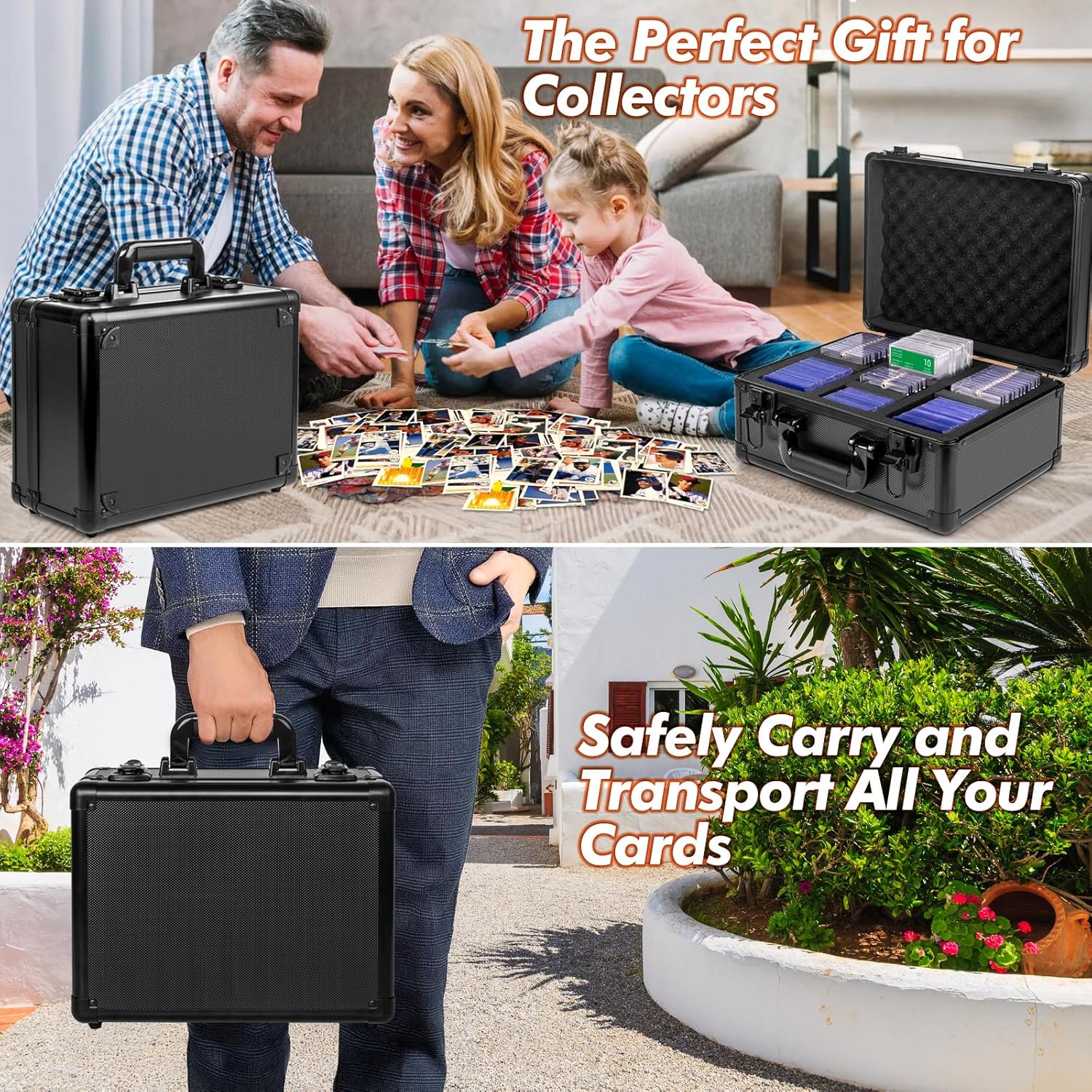 Graded Card Storage Box, Top Loaders Storage Case, Sports Trading Card Box, Cards Slab Case PSA MTG CSG BGS SGC One Touch Magnetic Card Holder, Waterproof Carrying Collector Boxes (Large)