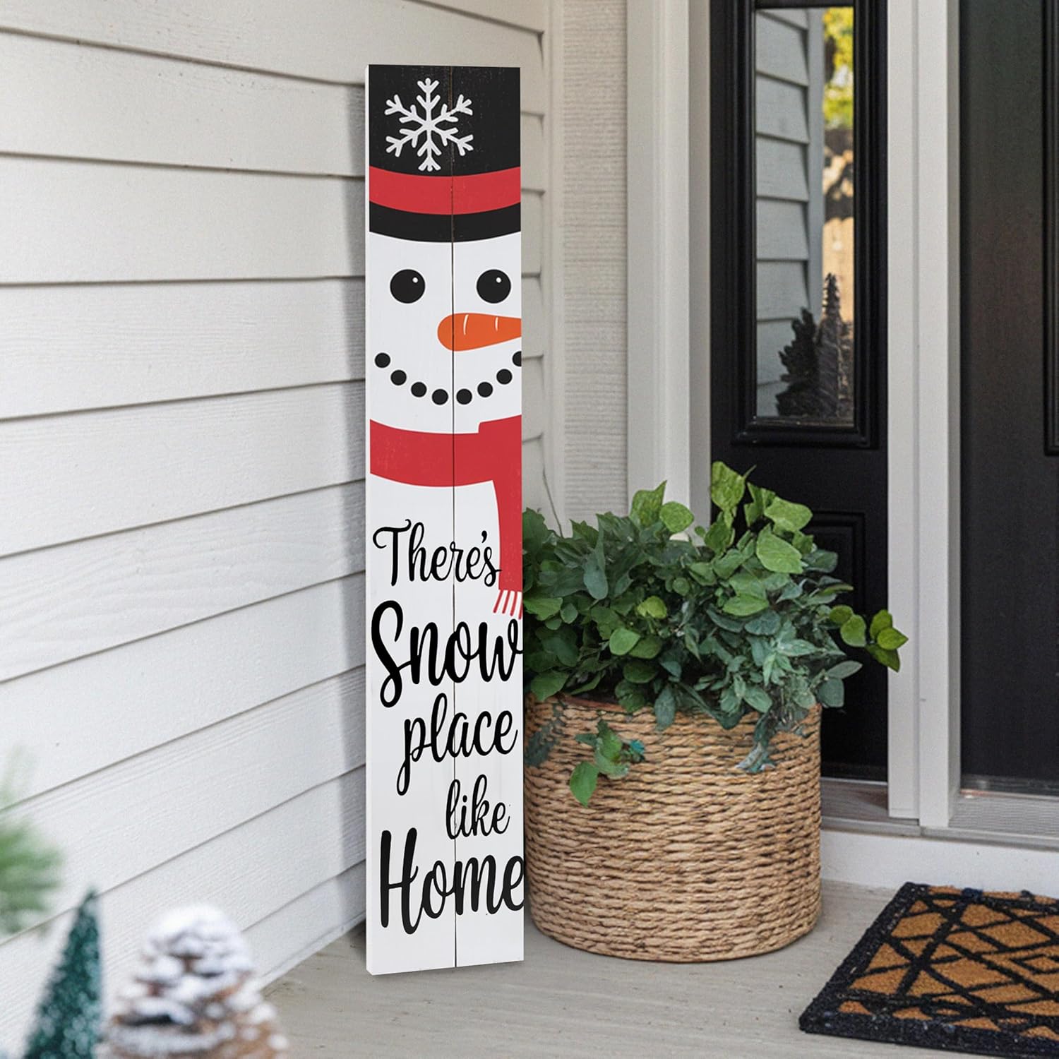 48"x8" Large Christmas Welcome Sign for Front Door, PVC Holiday Welcome Sign for Porch, Durable Outdoor Christmas Decorations (Design 2)