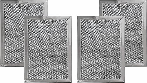 Paquete de 4 filtros de grasa para microondas WB06X10309 5230w1a012b compatibles con GE WB06X10359 WB06X10654 LG 5230W1A012A 5230W1A012C Frigidaire