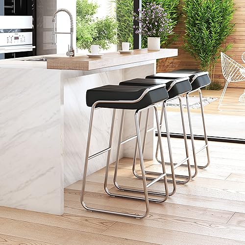 Miniatura 2 de Zuo cuña silla de bar 2unidades color negro