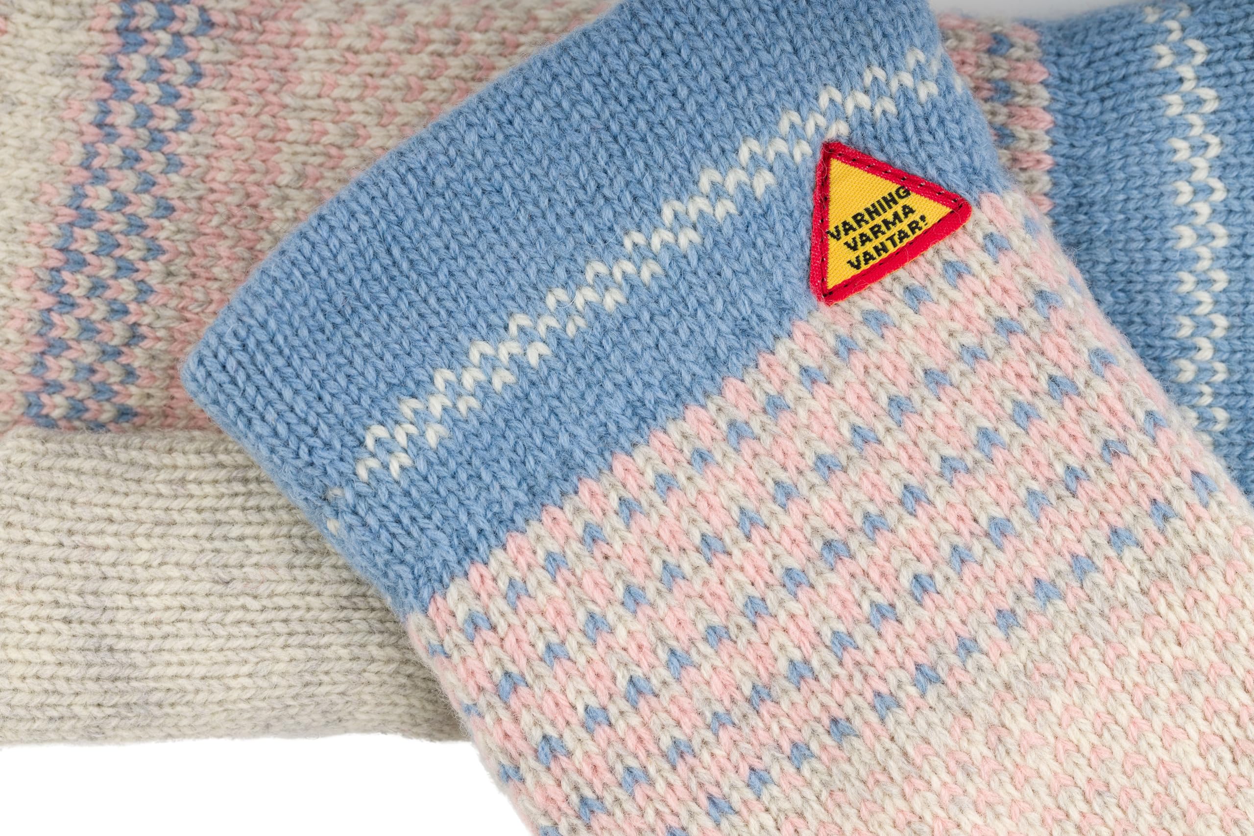 ÖJBRO VANTFABRIK guanti in maglia lana merino Fastfolk Elsie & Erik S (6) rosa blu guanto fuderato caldi morbidi Svezia