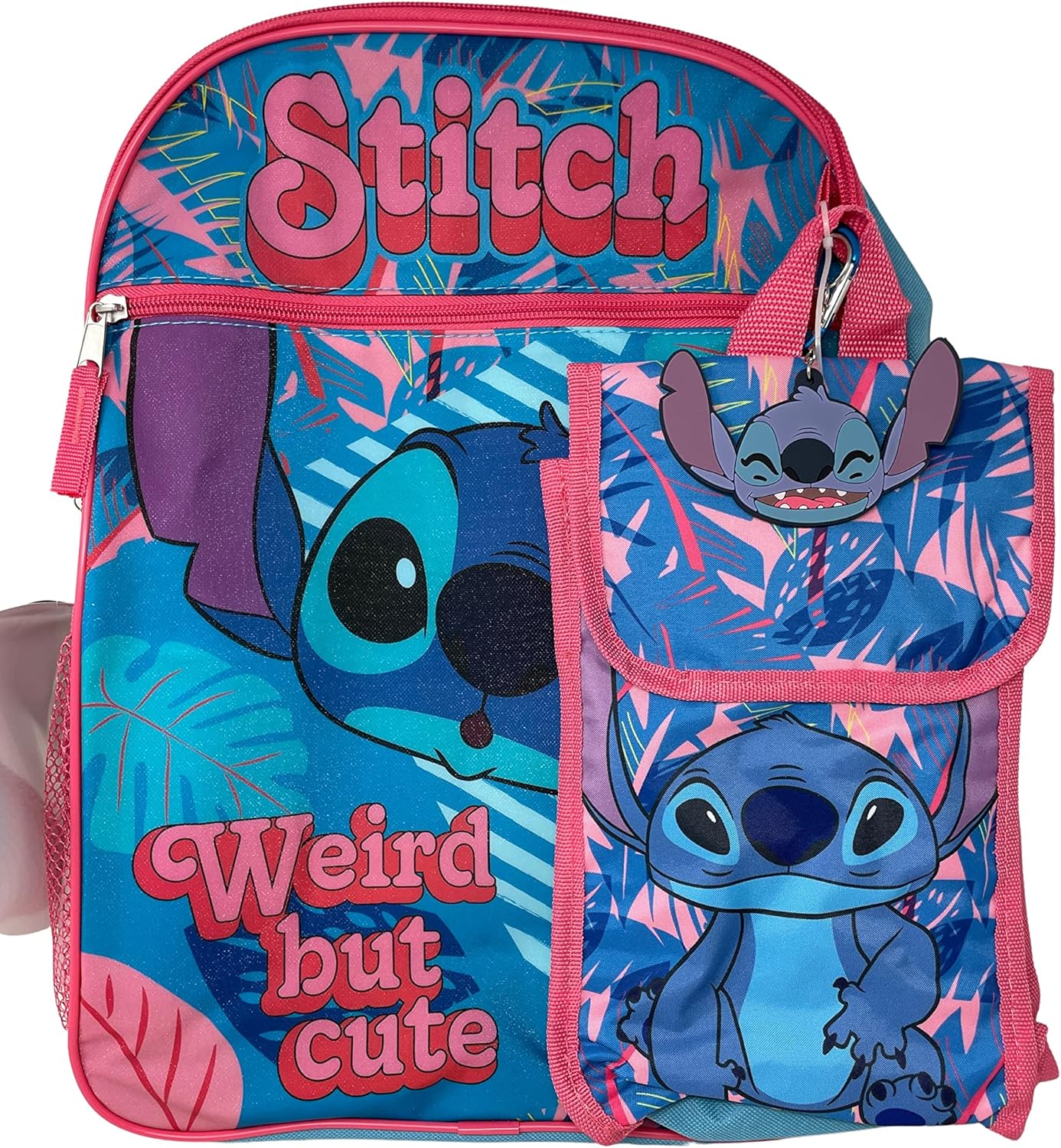 Disney Lilo & Stitch 5-Piece 16 Inches Backpack Set for school- Weird but cute