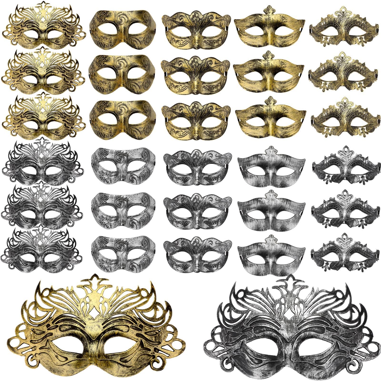 โ Excefore Masquerade Masks, 30 Pieces Masquerade Masks Bulk Lace Mask Women Venetian Masks Lace Masquerade Mask for Party Ball