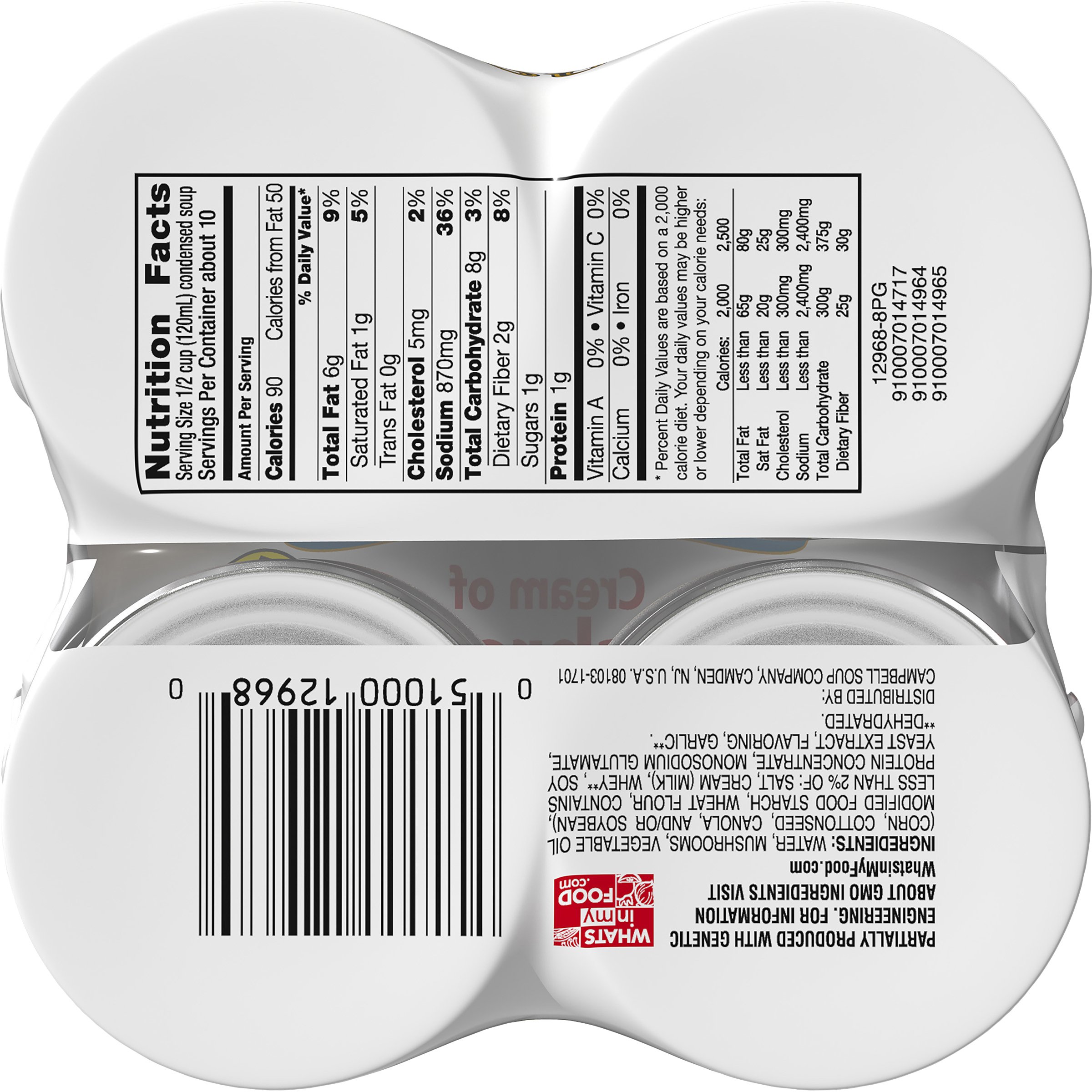 Campbell's Cream of Mushroom Condensed Soup 10.5 oz Pack of 4