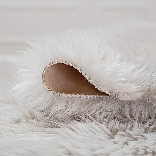 Miniatura 5 de Chanasya Alfombra de piel sintética súper suave de piel de oveja sintética para sofá, taburete, tocador, silla, lujosa alfombra mullida para sala de