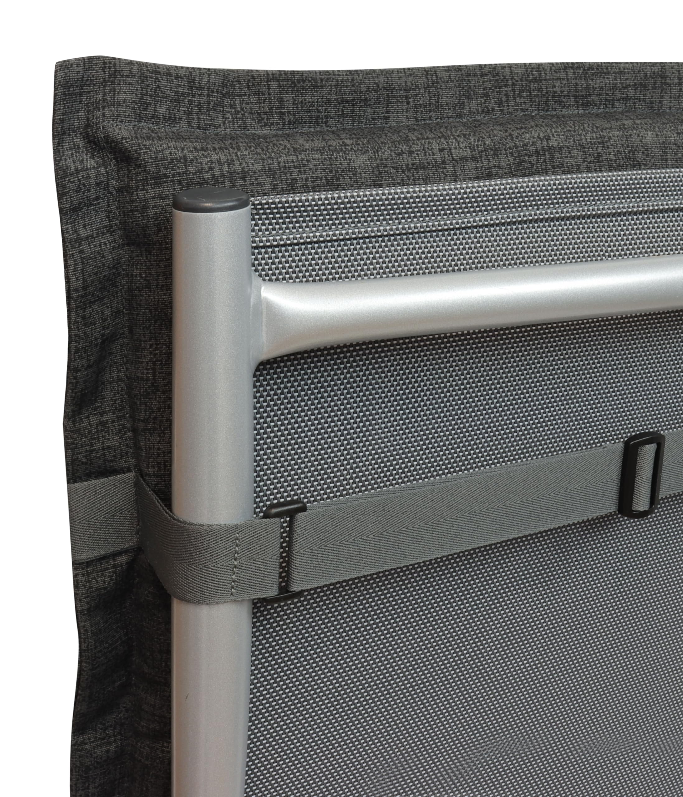 Gardissimo Liegenauflage Premium Anthrazit, 195 x 60 x 8 cm | Baumwollmischgewebe, Schaumfüllung, Eckbänder & Einstellband, Made in EU
