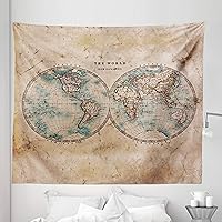 Vista 59 de Lunarable Tapiz costero, tumbonas y mar Caribe bajo el parasol naranja, imagen de vacaciones de luna de miel, decoración de tela para colgar